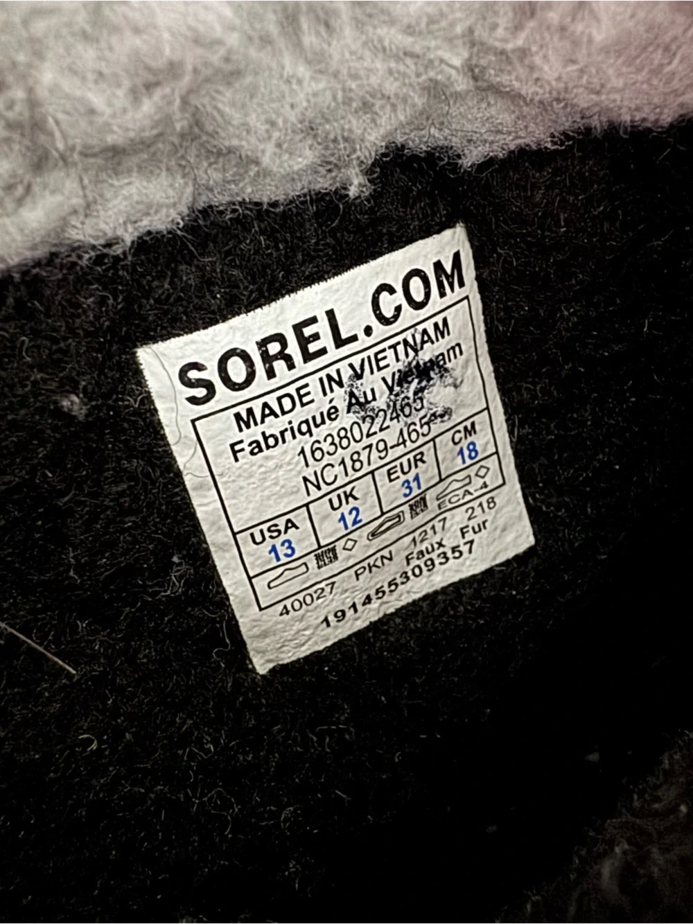 Sorel Yoot Pac winter snow boot navy blue fur trim waterproof youth kids 13